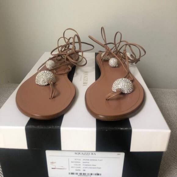 Aquazzura Jackie Crystal flat sandals - size 38 - Picture 3 of 7